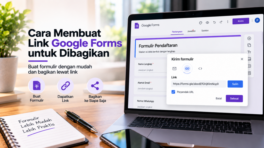 Cara Membuat Link Google Forms untuk Dibagikan Lewat HP dan Laptop