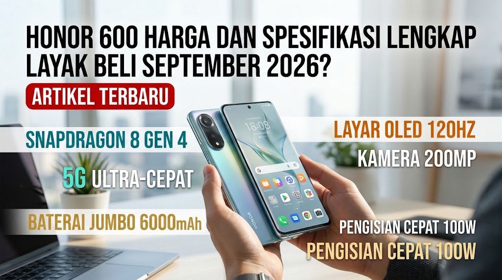 Honor 600 Harga dan Spesifikasi Lengkap, Layak Beli September 2026