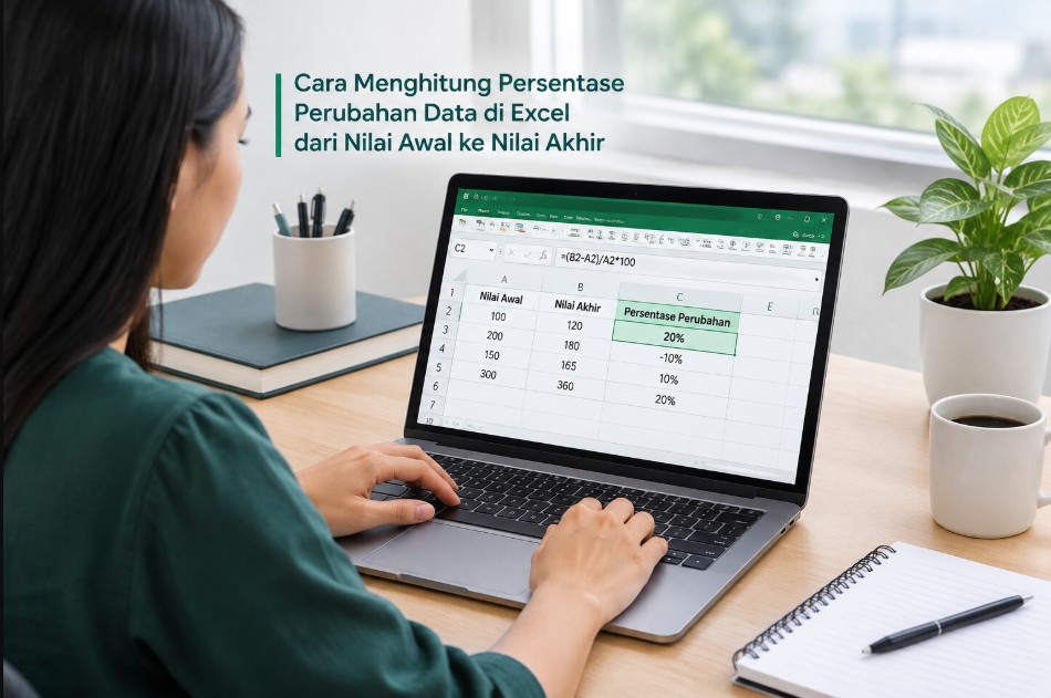 Cara Menghitung Persentase Perubahan Data di Excel dari Nilai Awal ke Nilai Akhir