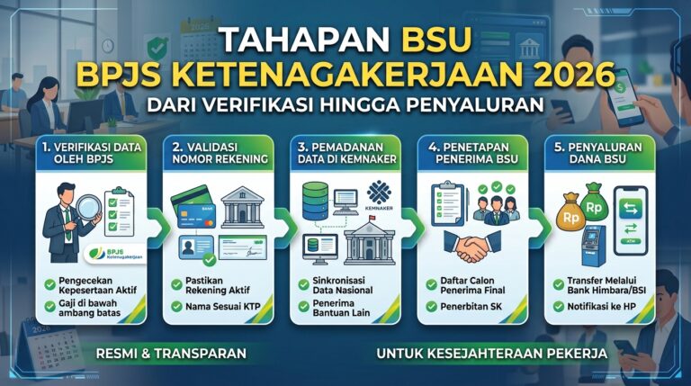 Tahapan BSU BPJS Ketenagakerjaan 2026 dari Verifikasi hingga Penyaluran